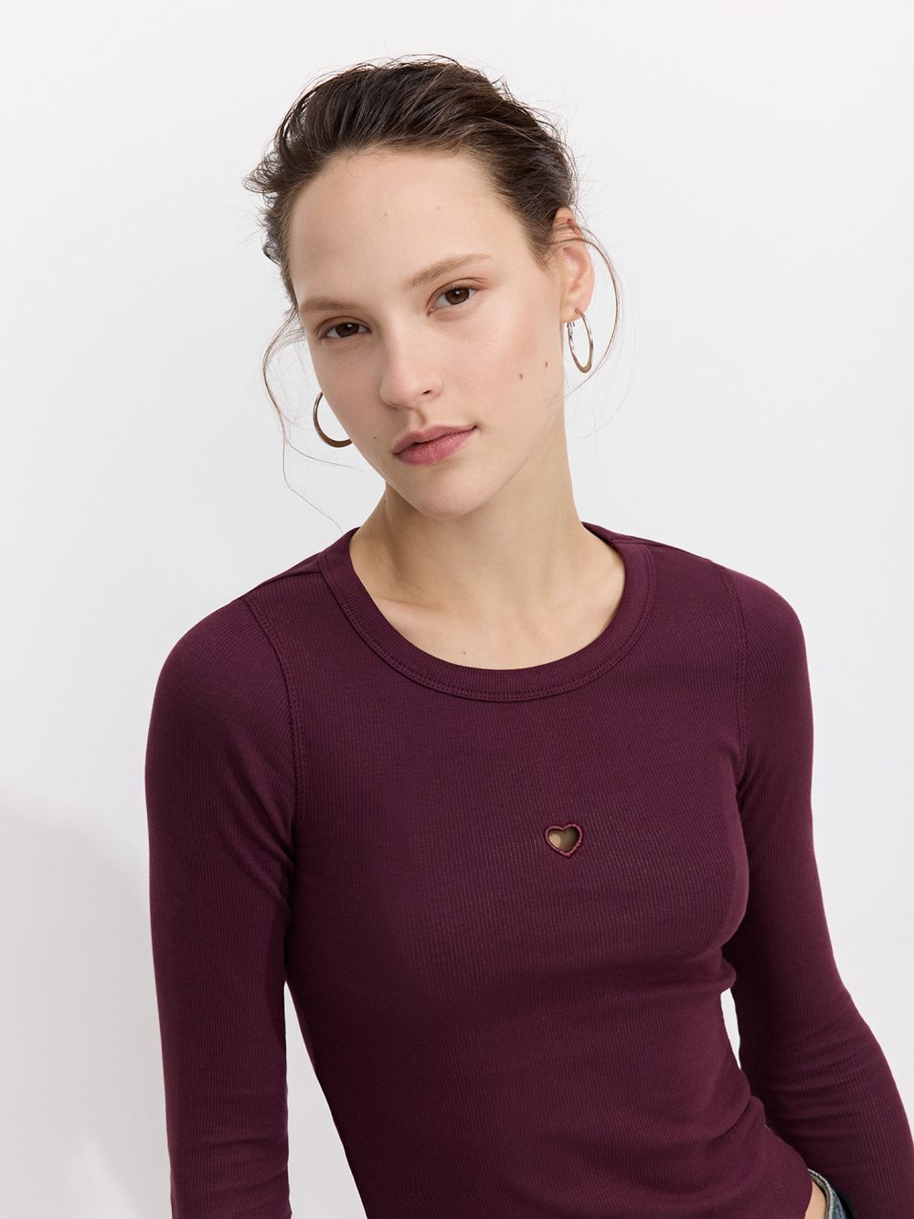 טי-שירט ארוכה עם רקמה