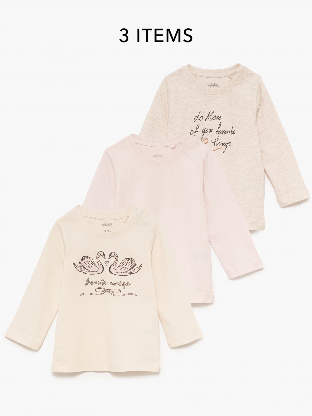 מארז שלישיית חולצות ארוכות 6M-4Y