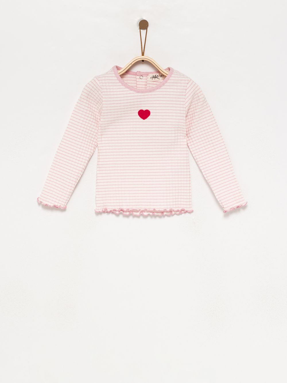 טי-שרט פסים ארוכה עם רקמה