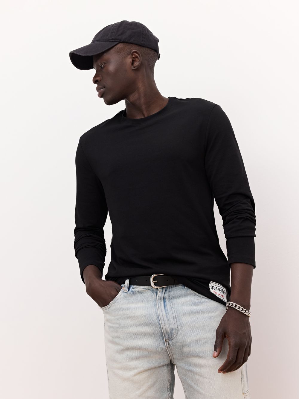 טי שרוול ארוך עם הדפס