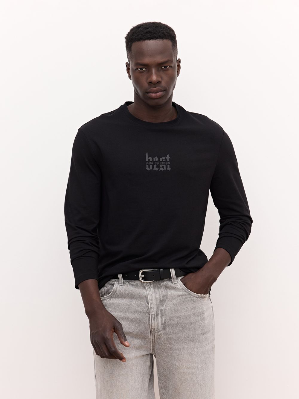 טי שרוול ארוך עם הדפס