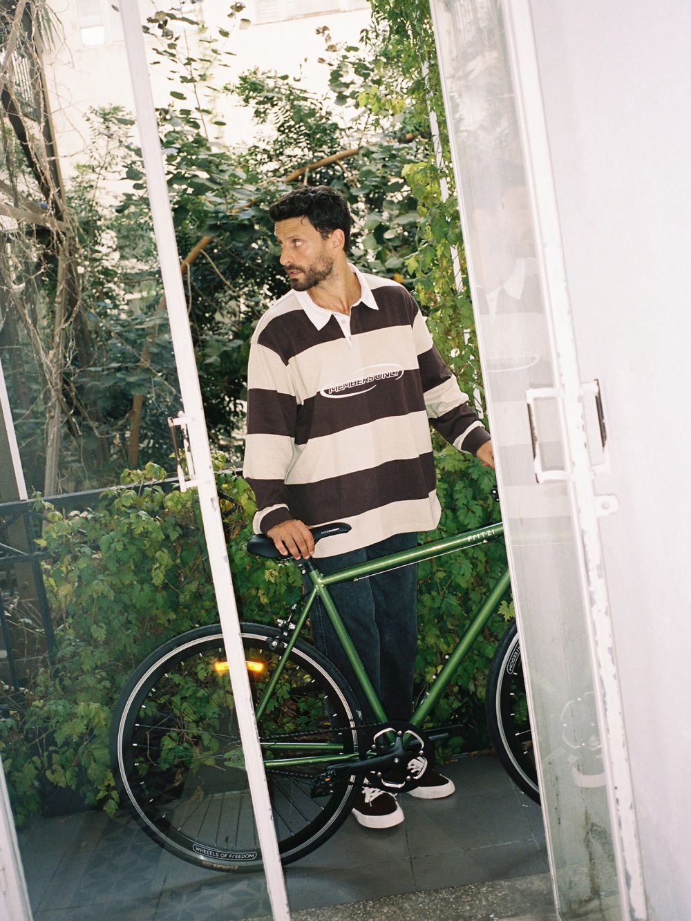 חולצת פולו פסים ארוכה