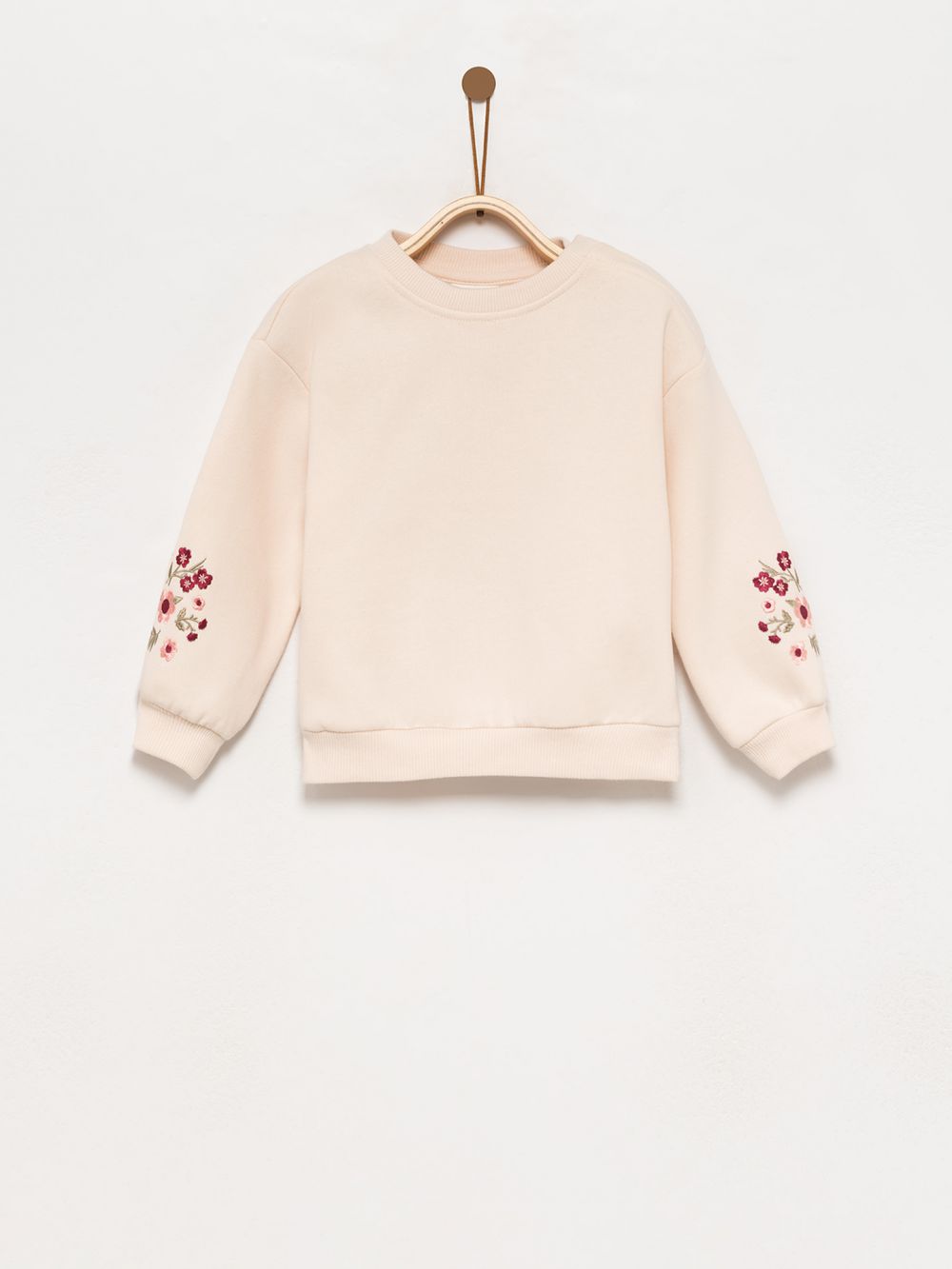 סווטשירט עם רקמה פרחונית