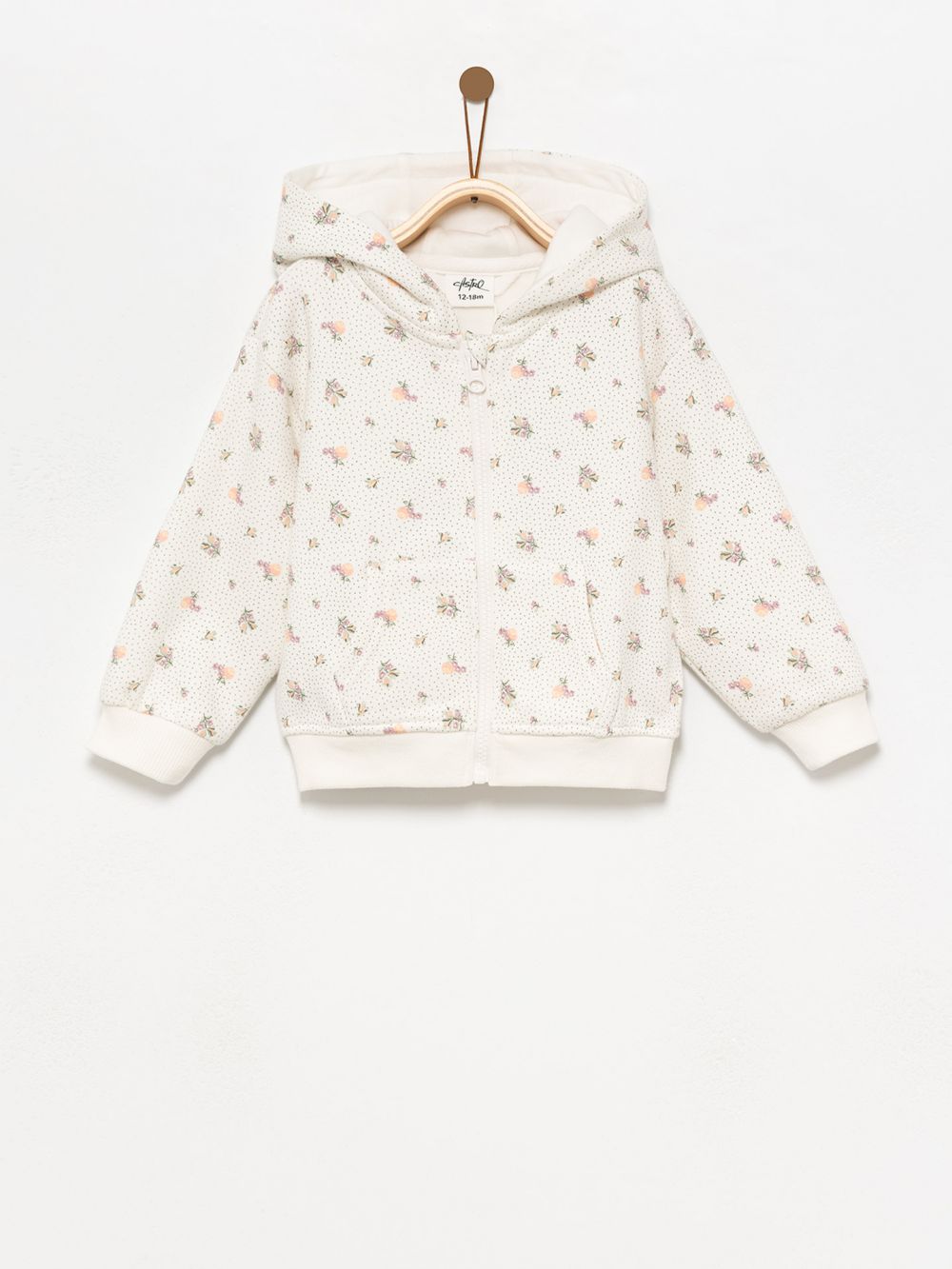 סווטשירט מודפס עם רוכסן