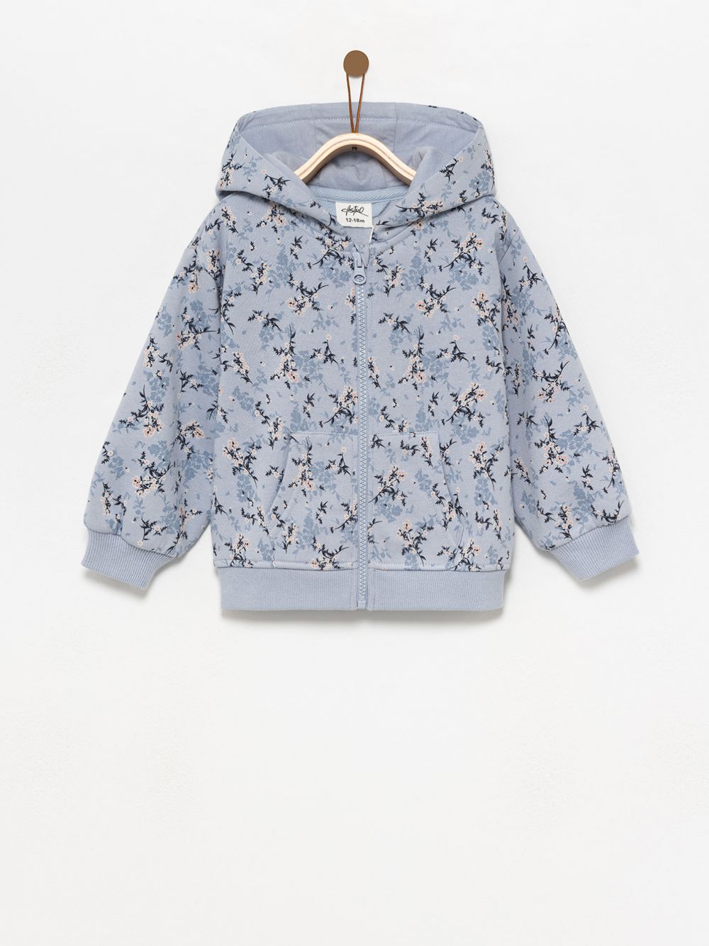 סווטשירט מודפס עם רוכסן