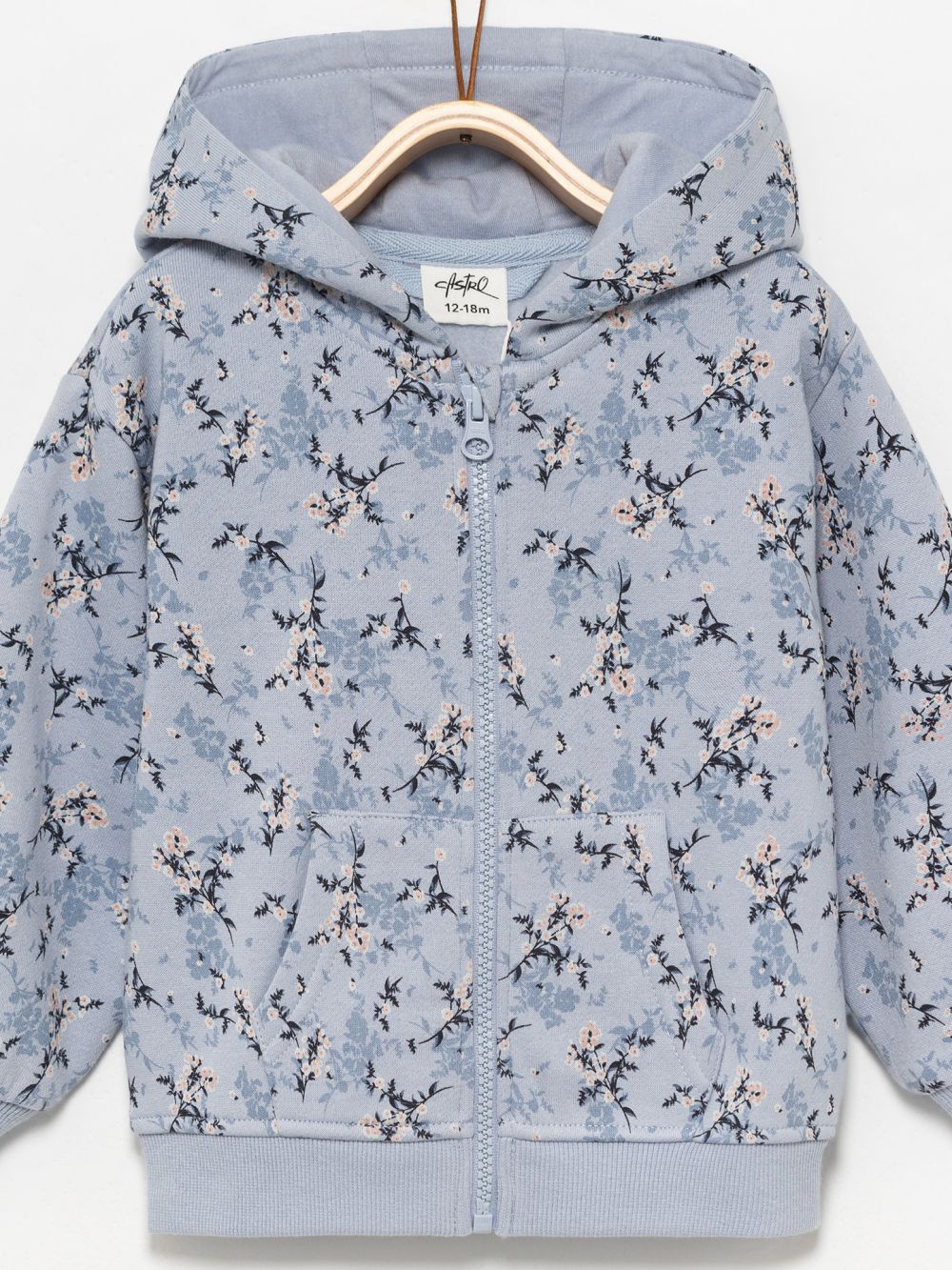 סווטשירט מודפס עם רוכסן