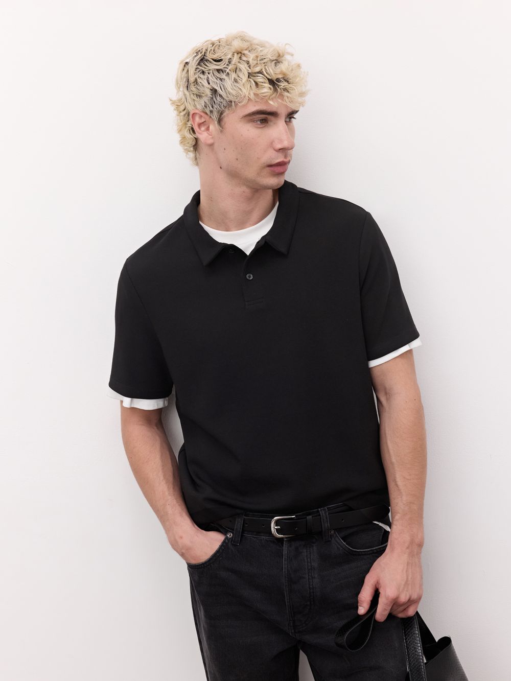 חולצת פולו טקסטורה