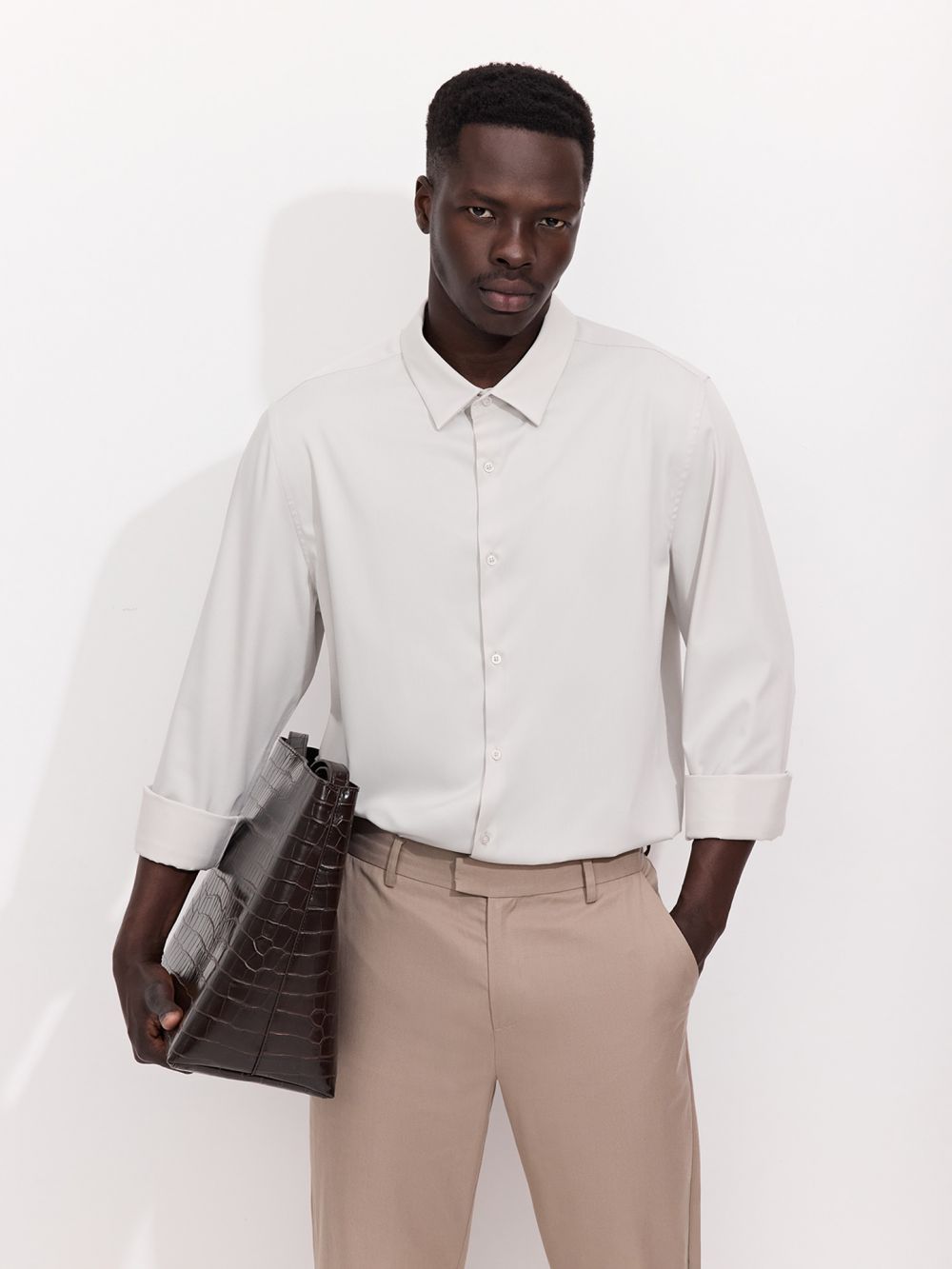 חולצה מכופתרת שרוול ארוך