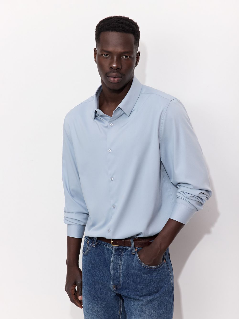 חולצה מכופתרת שרוול ארוך