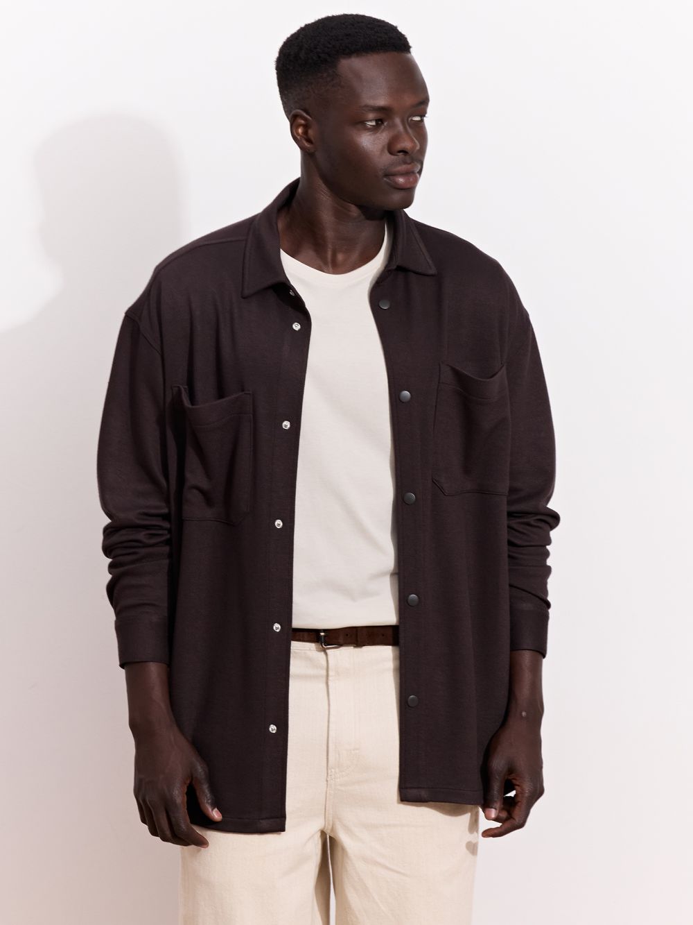 חולצה מכופתרת סרוגה