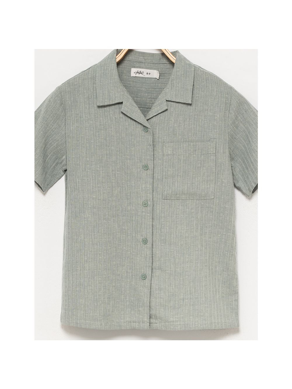 חולצה מכופתרת בד טקסטורה