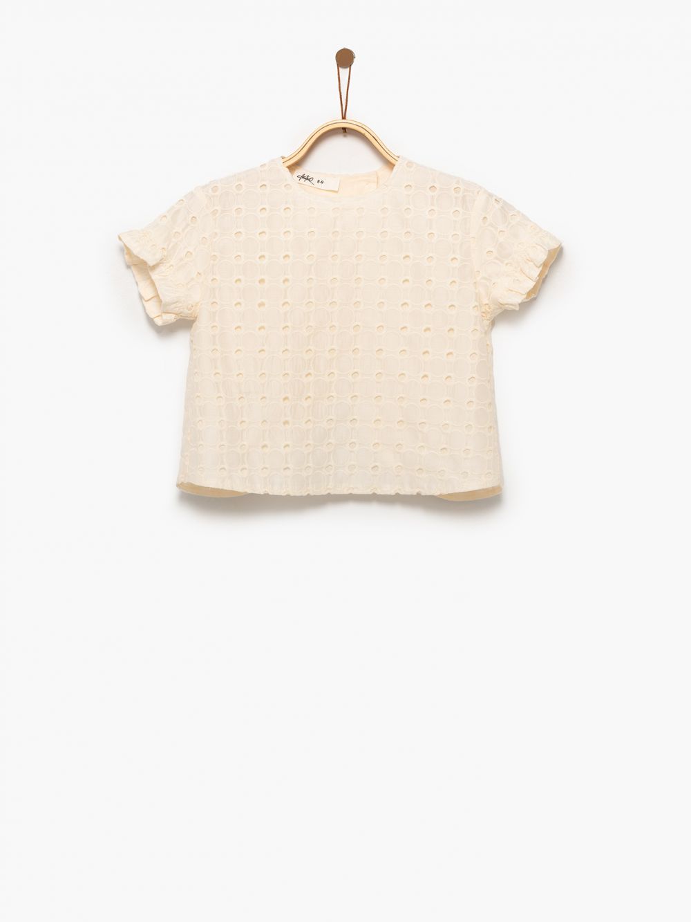 חולצה קצרה מבד רקמה