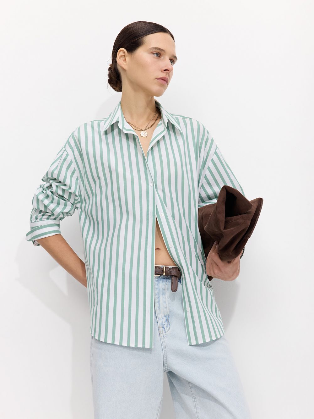 חולצה מכופתרת פופלין