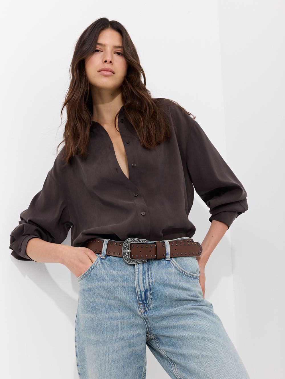 חולצה מכופתרת אוברסייז