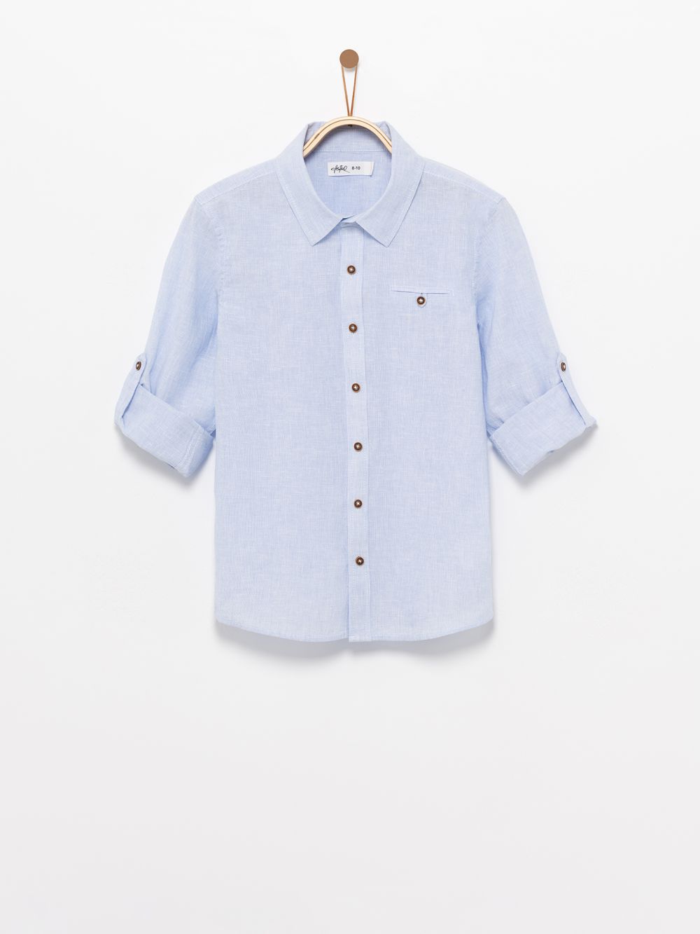 חולצת פשתן מכופתרת