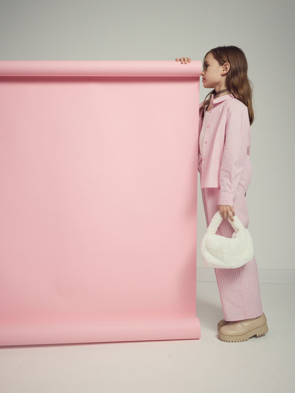 מכופתרת פסים ארוכה