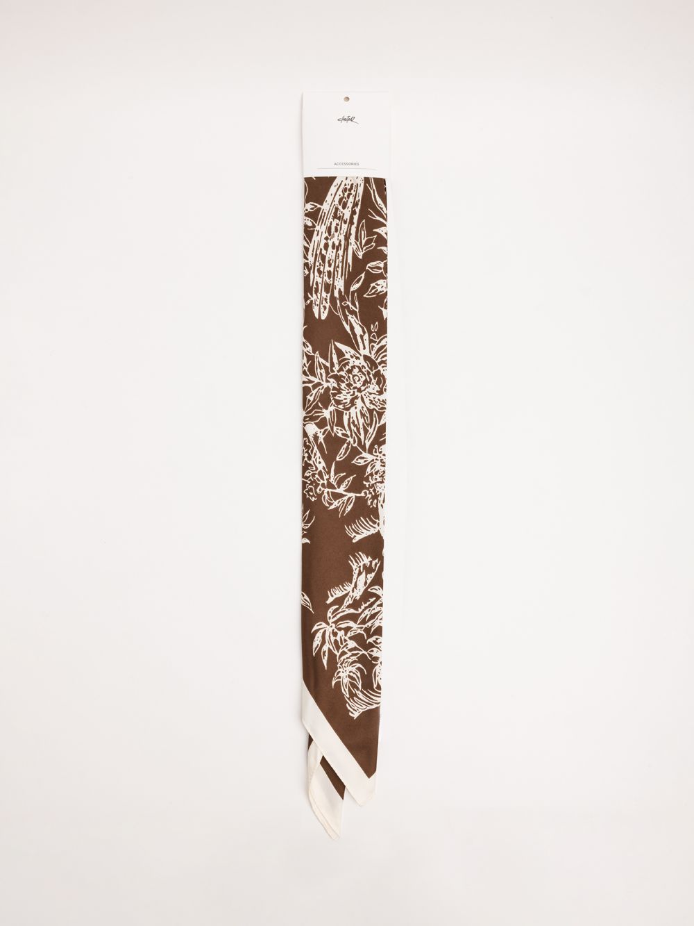 מטפחת בהדפס פרחוני עם מסגרת קונטרסטית