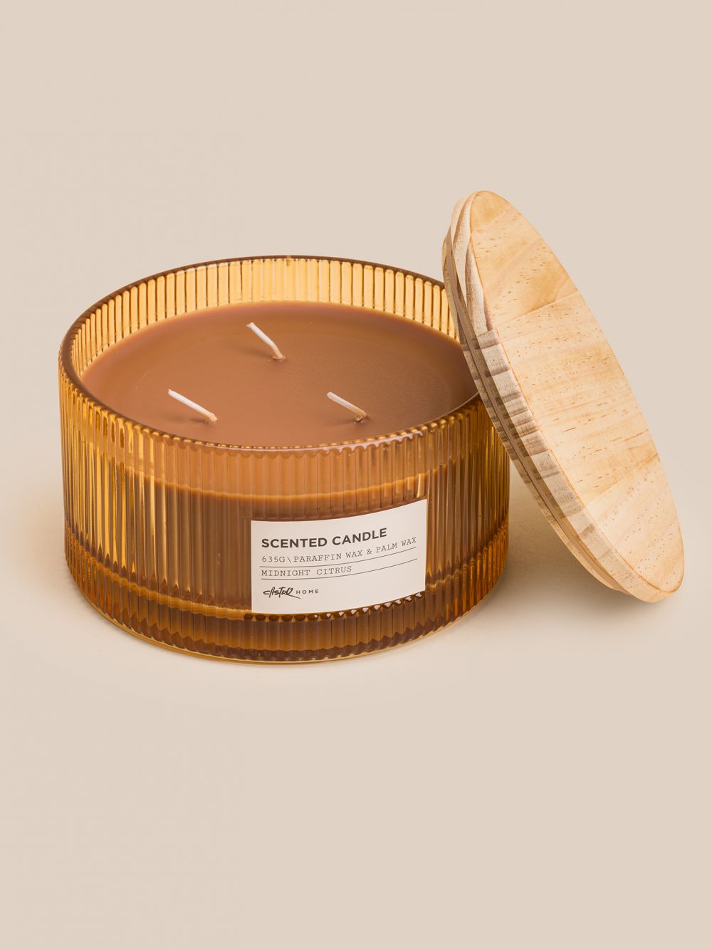 נר בכוס זכוכית פליסה 3 פתיליות