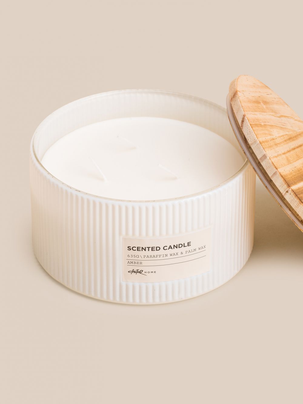 נר בכוס זכוכית פליסה 3 פתיליות