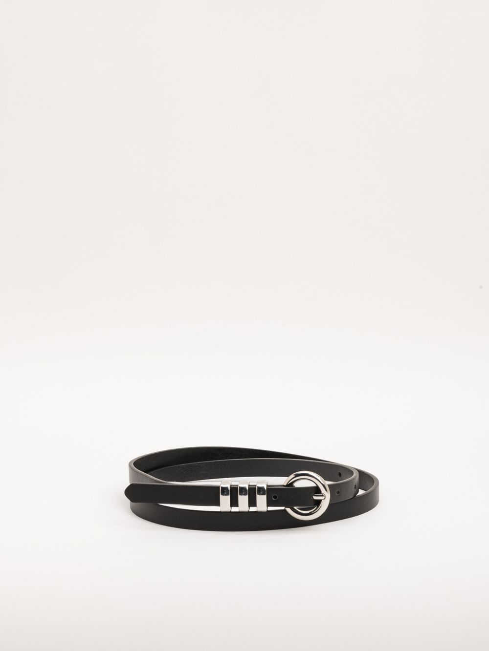 חגורה דקה עם טריפל מטאליק לופ