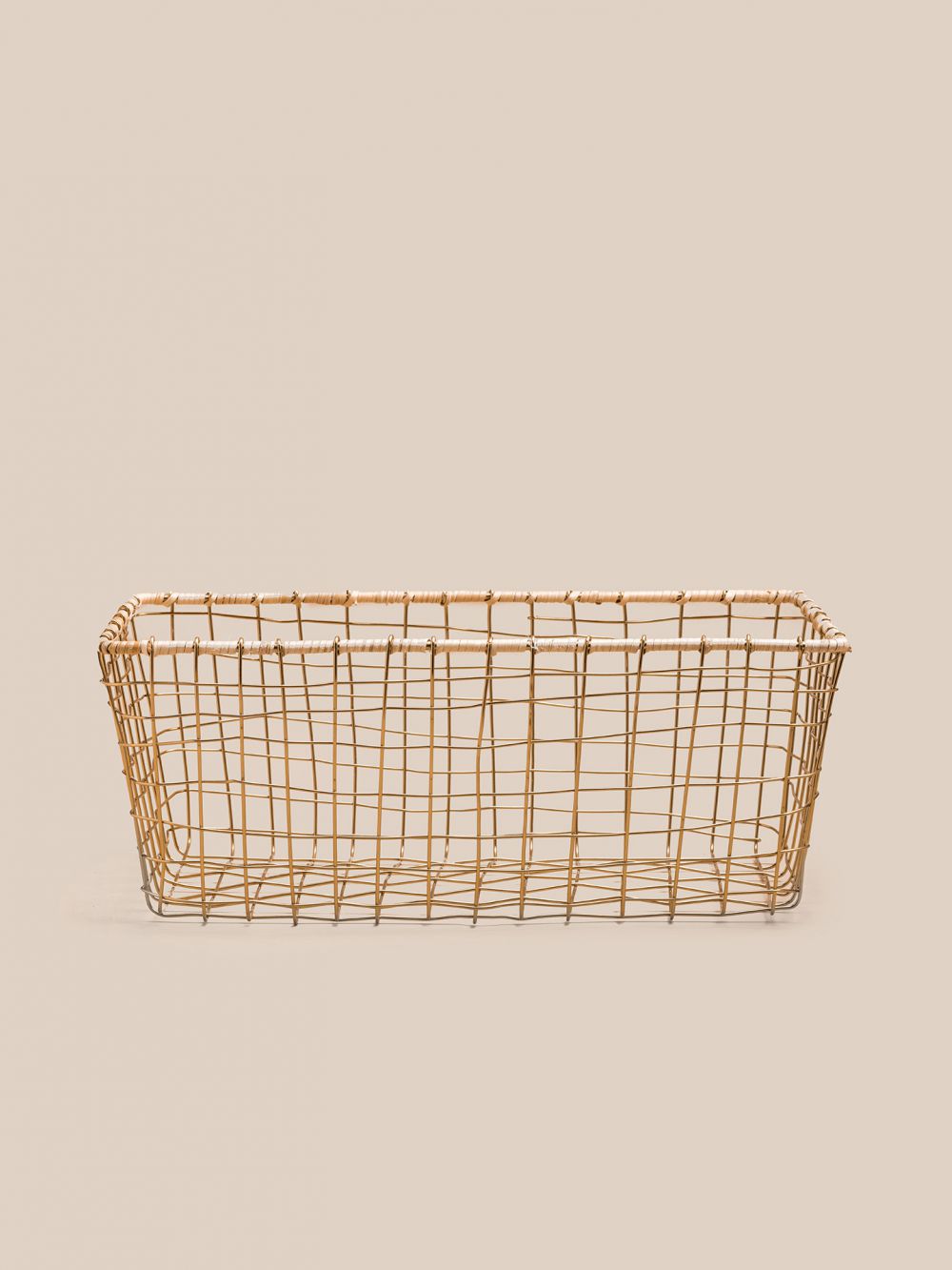 סל מתכת זהב מלבני 40 ס”מ