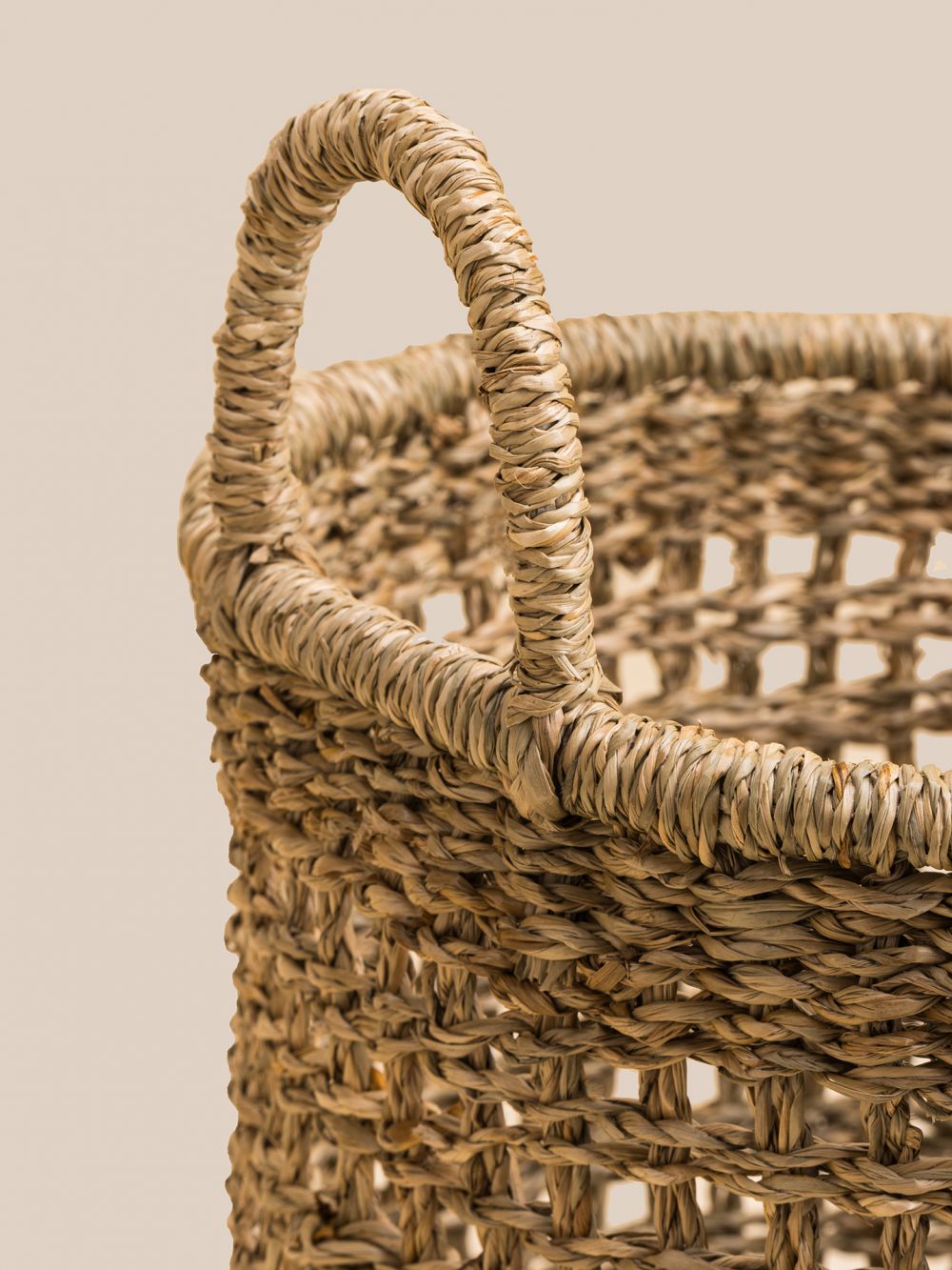 סל קש עגול עם ידיות 27X35X43 ס”מ