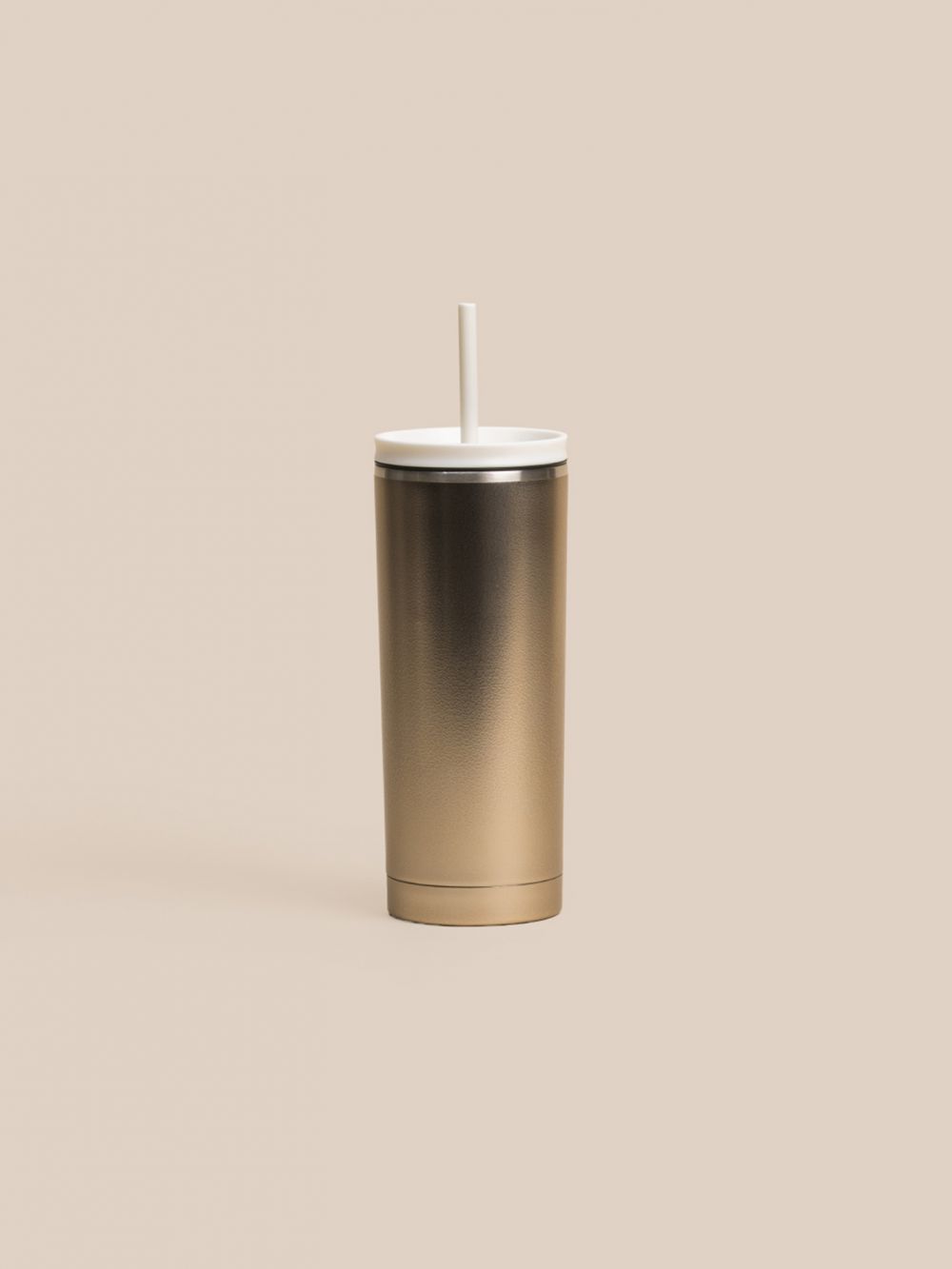 כוס שתיה מטאלית נירוסטה עם קש 610ML