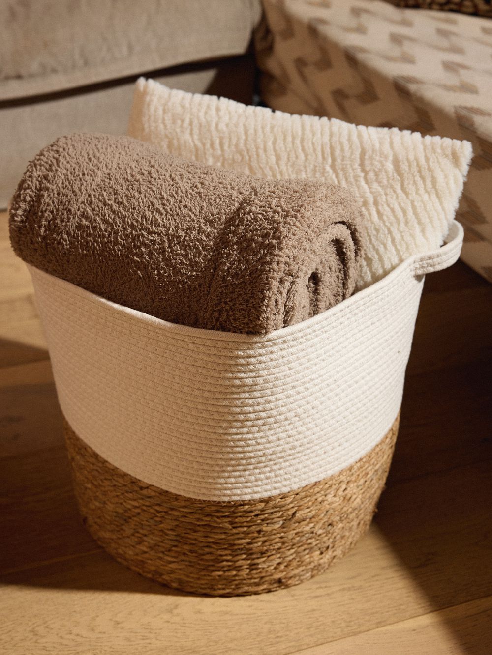 סל כותנה וקש 46X39CM