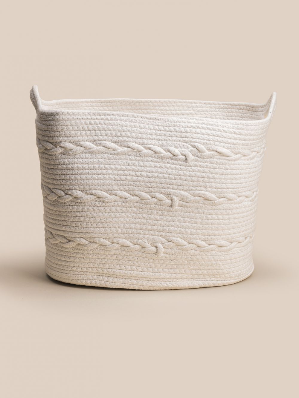 סל כותנה לבן 53X30CM