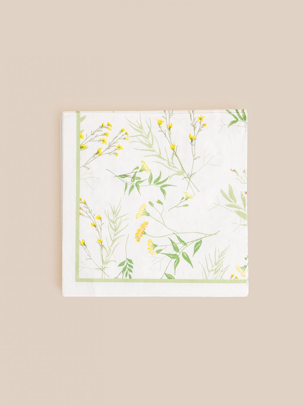 חבילת 20 מפיות פרחוני ירוק