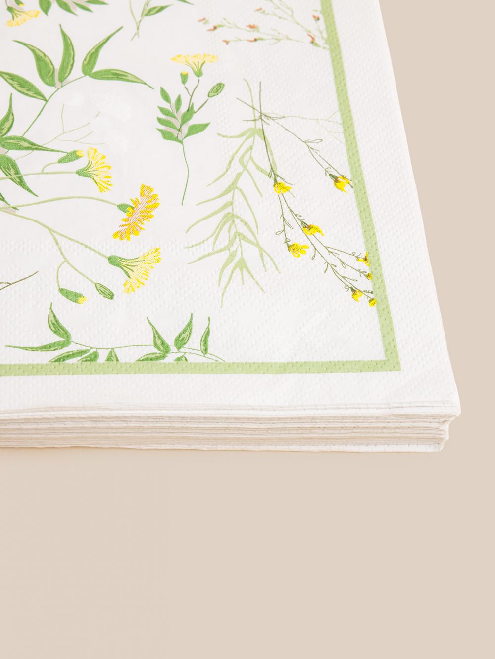 חבילת 20 מפיות פרחוני ירוק