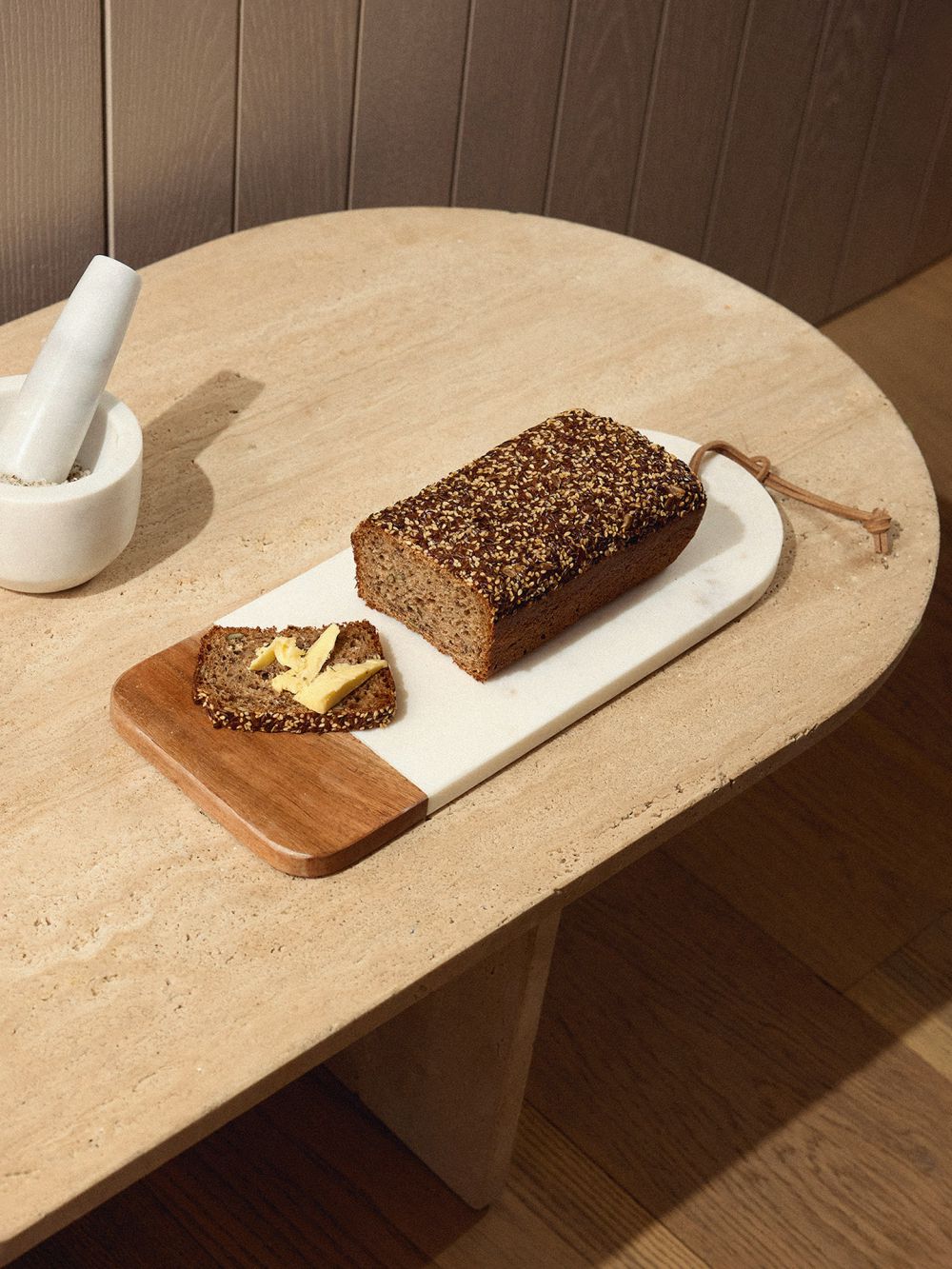 מגש הגשה משיש ועץ 38X15.24CM