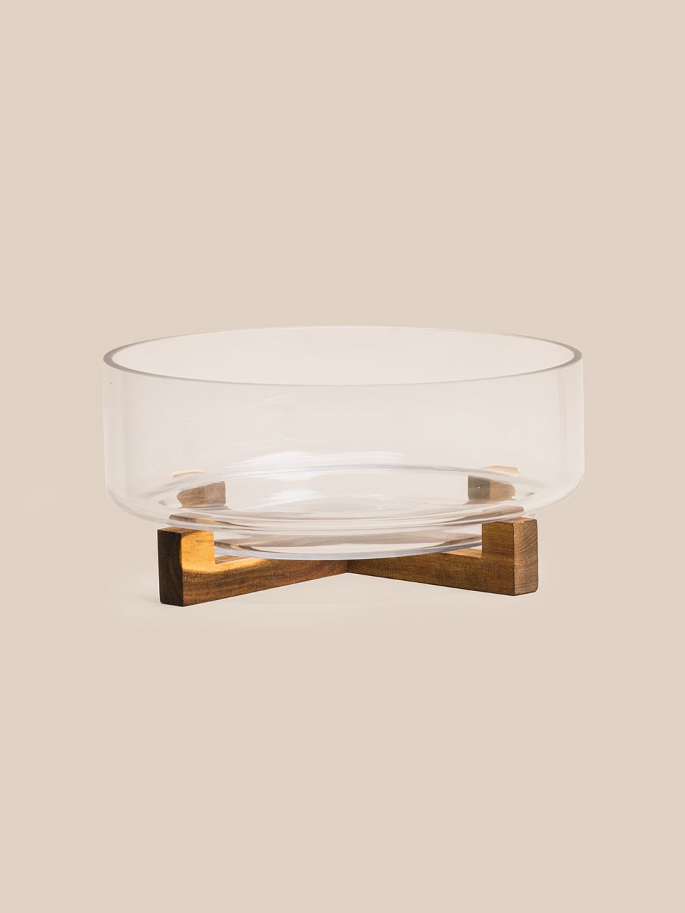 קערת זכוכית על בסיס עץ 5000ML