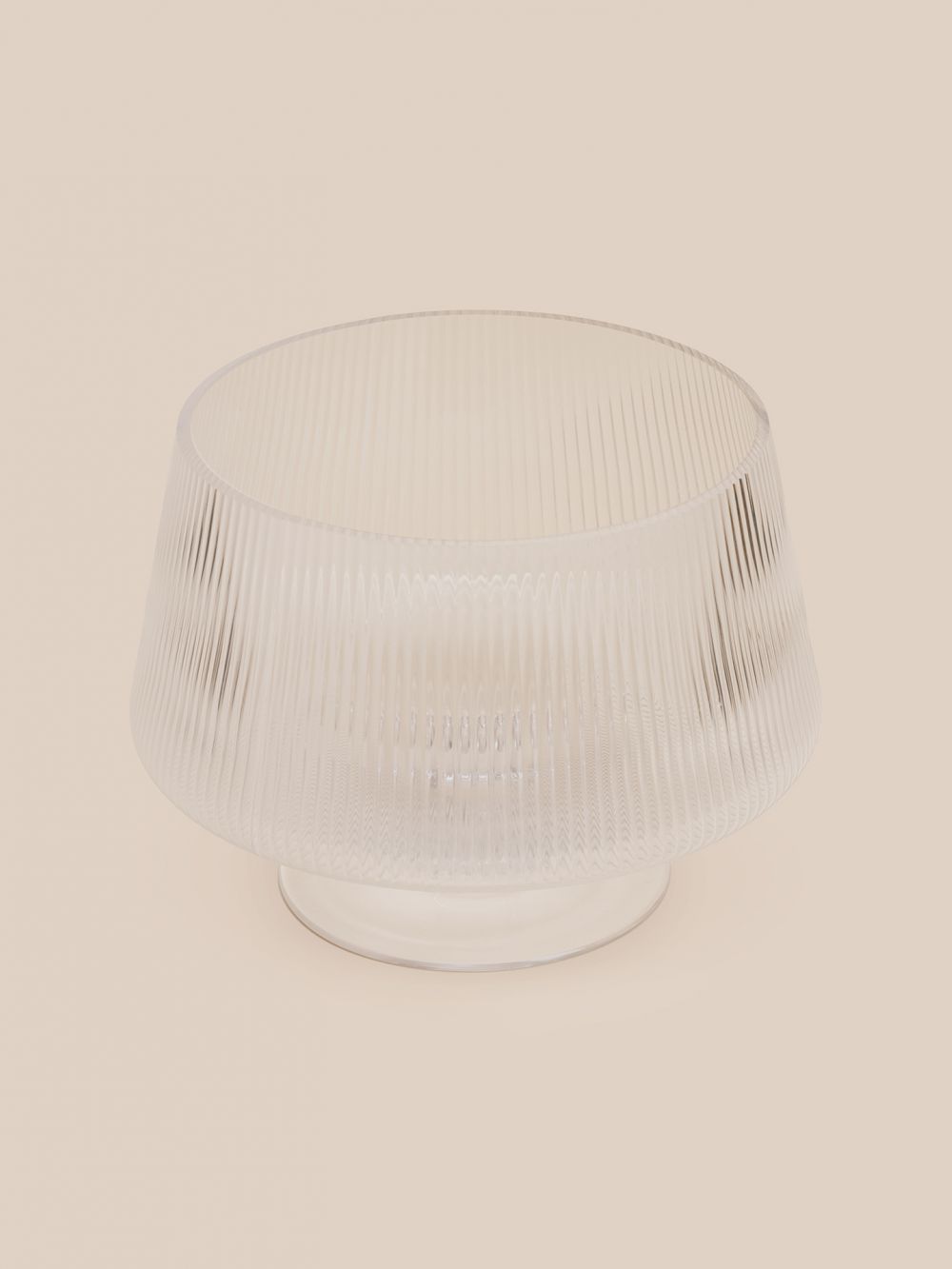 קערה מזכוכית על רגל פליסה 24.5X20.2X17.5CM