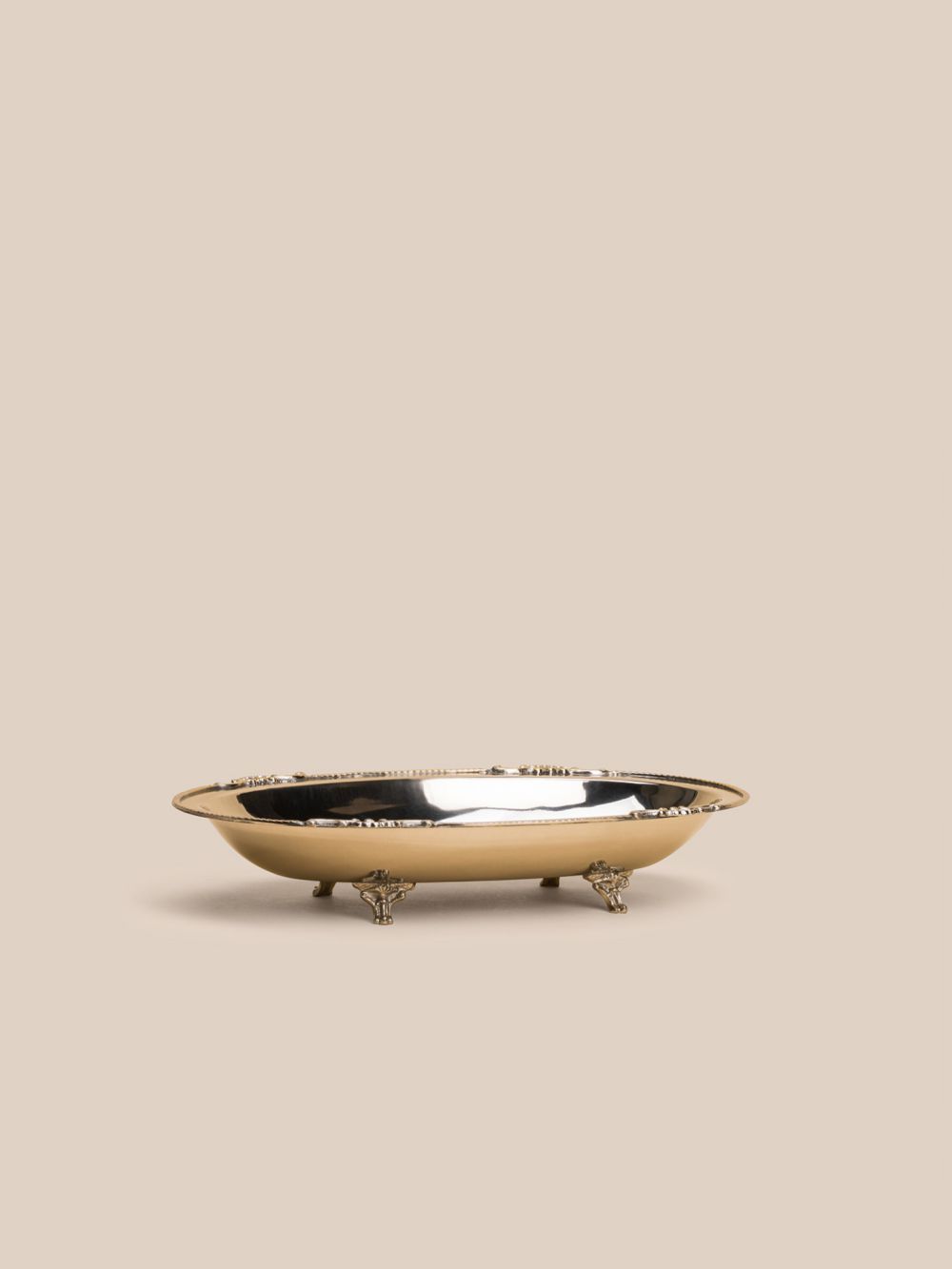 קערה אובלית נירוסטה מעוטרת 33X20CM