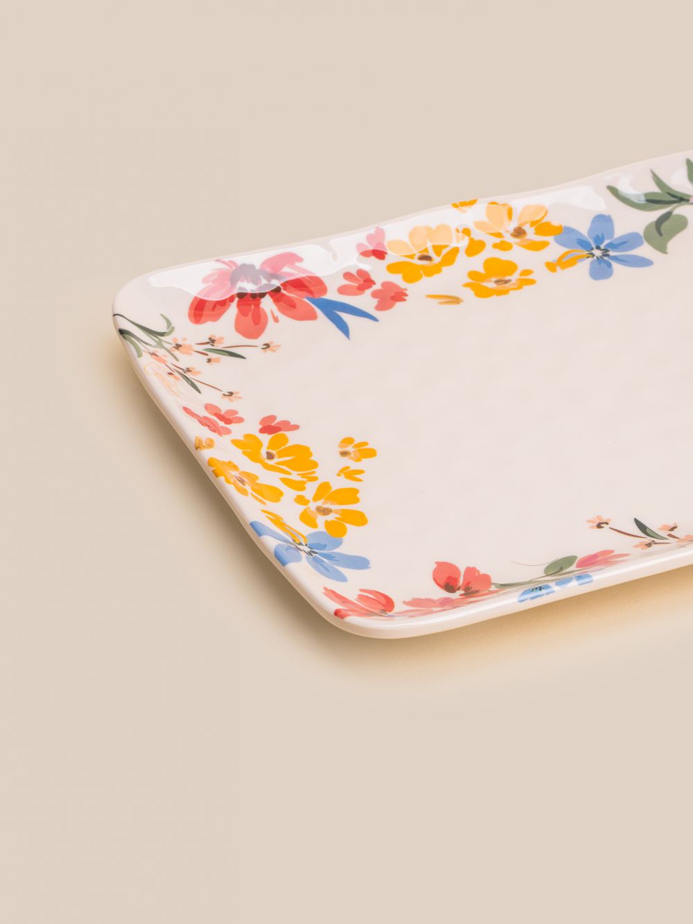 מגש מלבני מלמין פרחונית 45×23 ס”מ