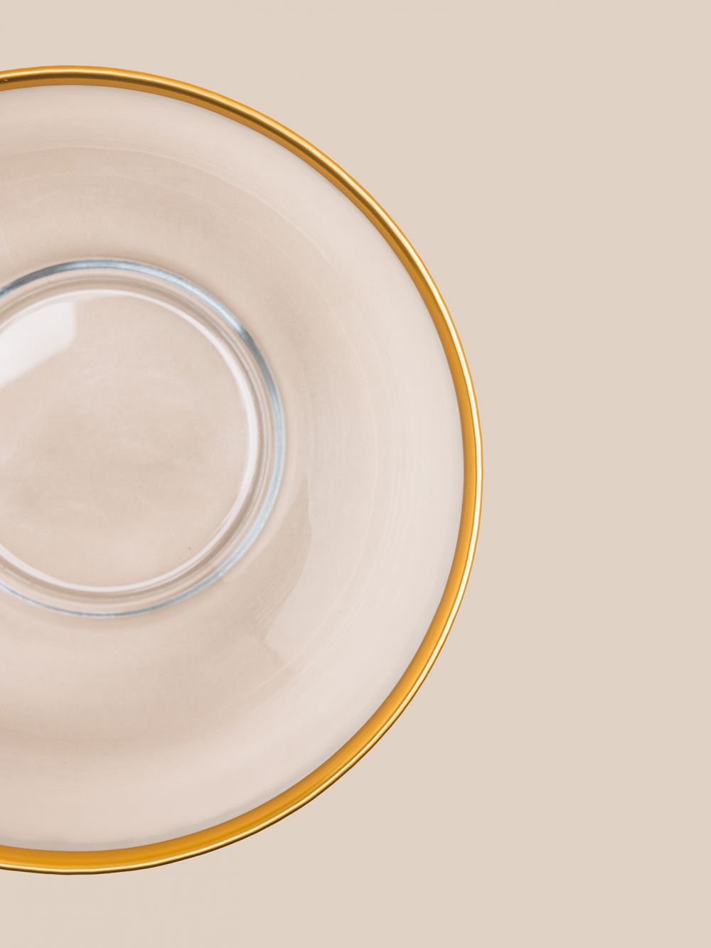 15CM קערת מרק זכוכית עם פס זהב