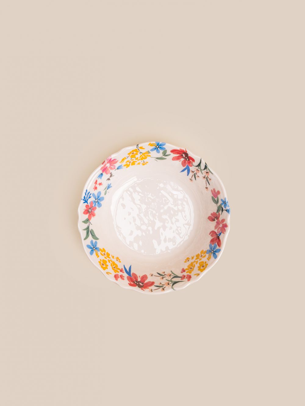 צלחת פסטה מלמין פרחונית  ס”מ19.3