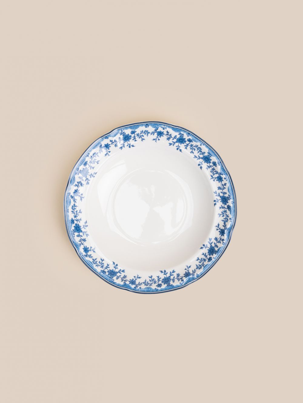 צלחת פסטה פרחים כחולים וינטג 22.2CM