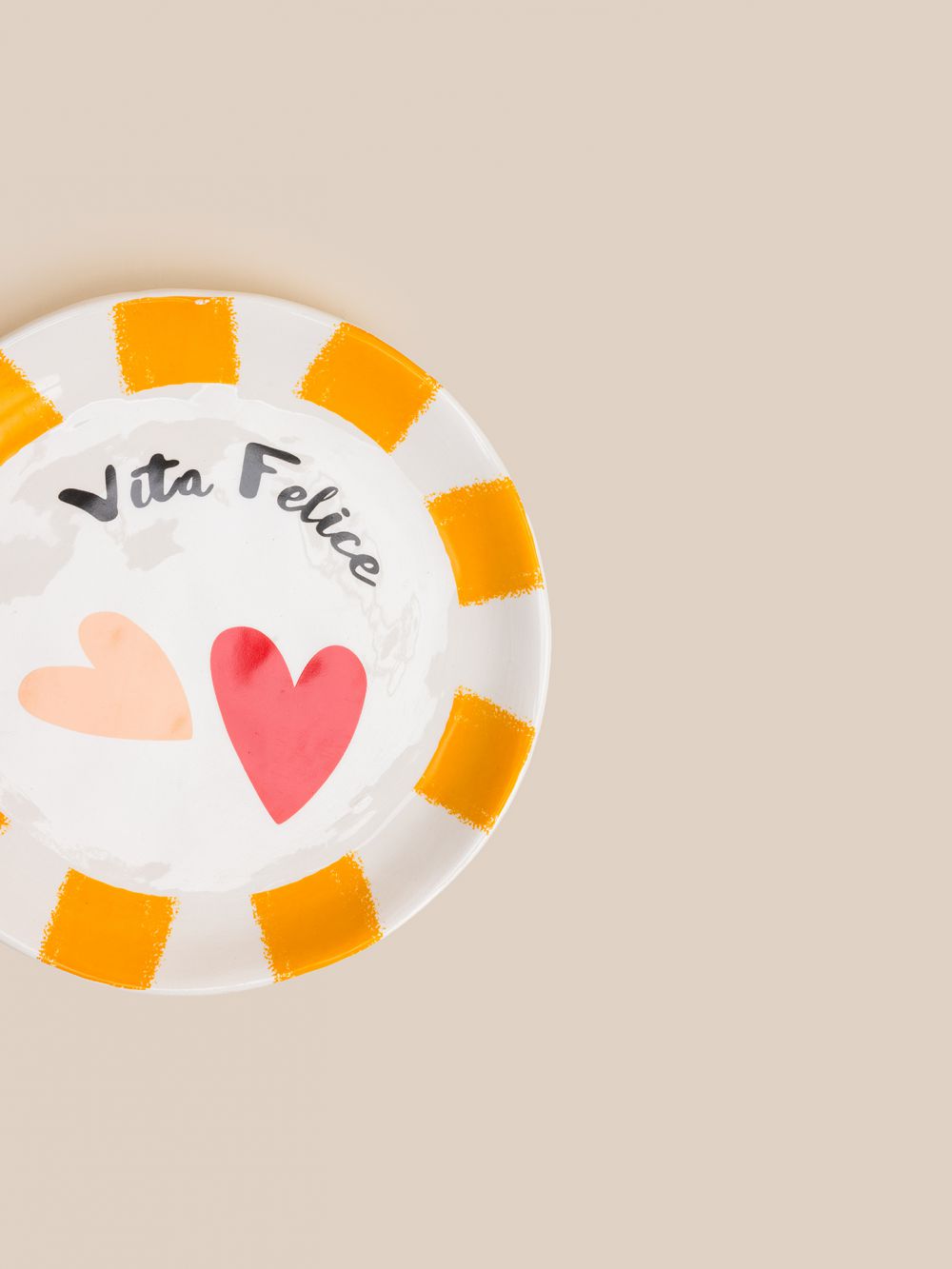 צלחת קינוח משבצות ולבבות 16.7cm