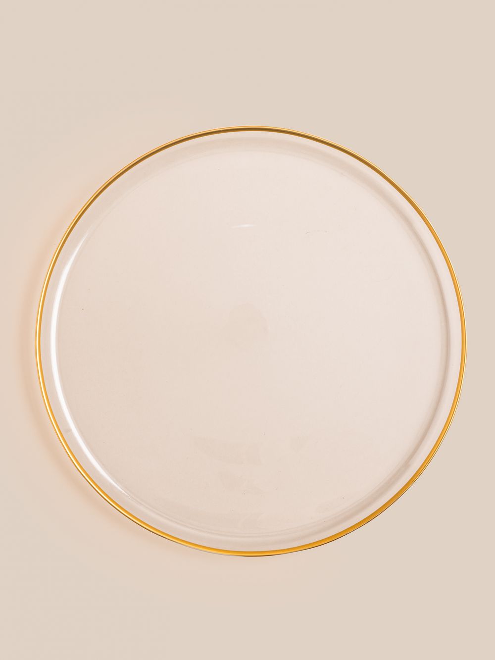 33CM צלחת הגשה זכוכית עם פס זהב