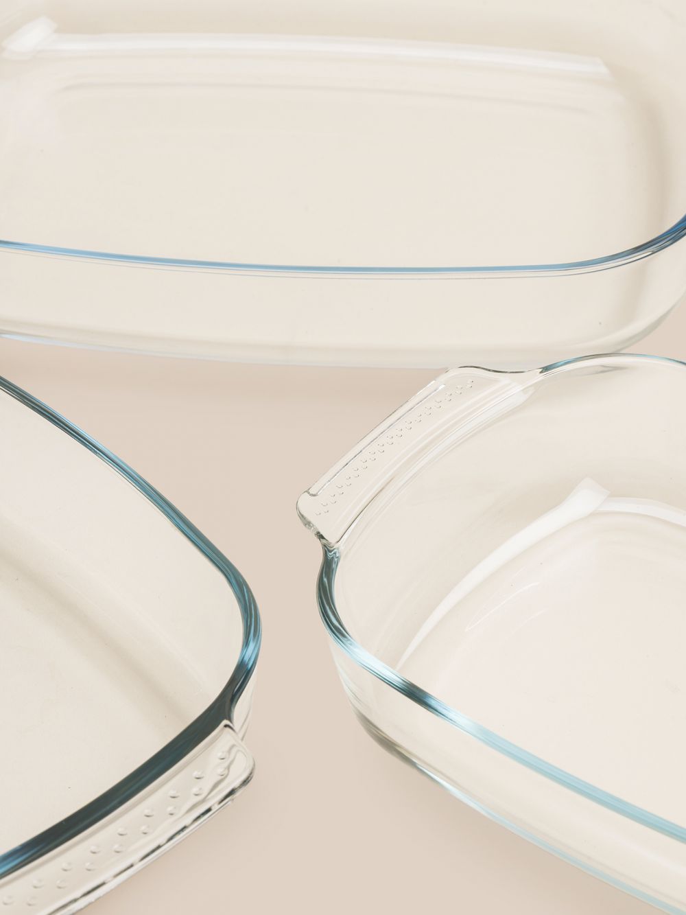 סט 3 תבניות זכוכית מלבניות