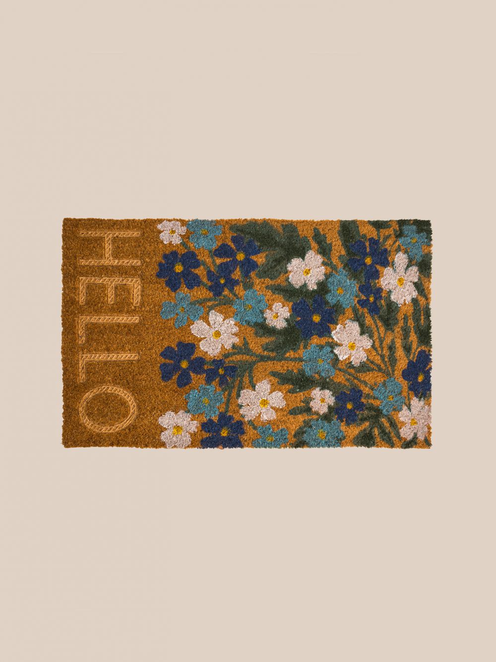 שטיח סף פרחים כחולים 45X75CM