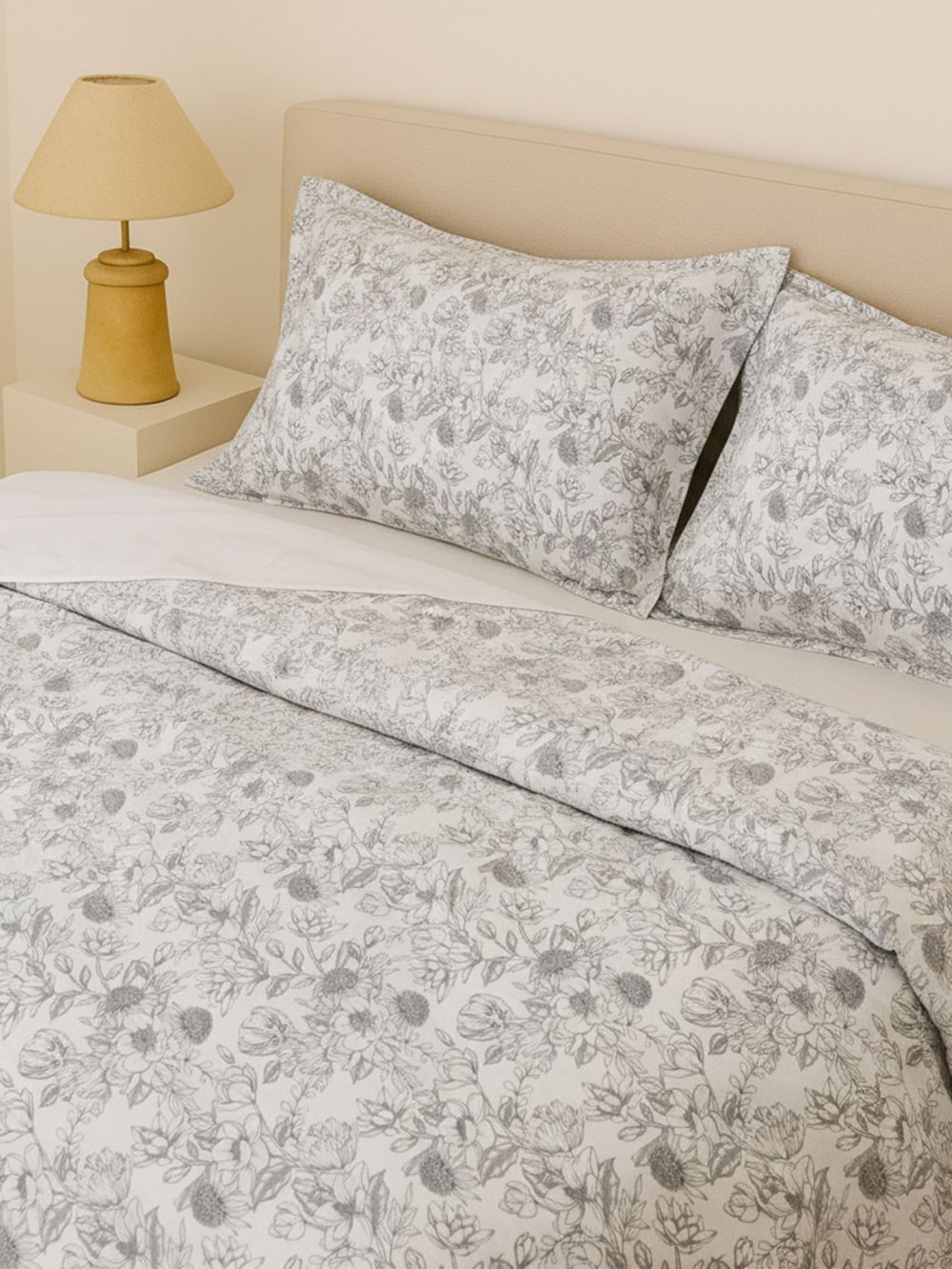 סט מצעים פלנל פרחים