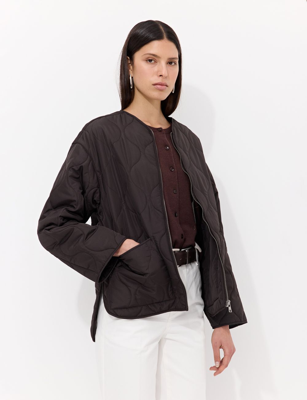 מעיל קווילט עם רוכסן