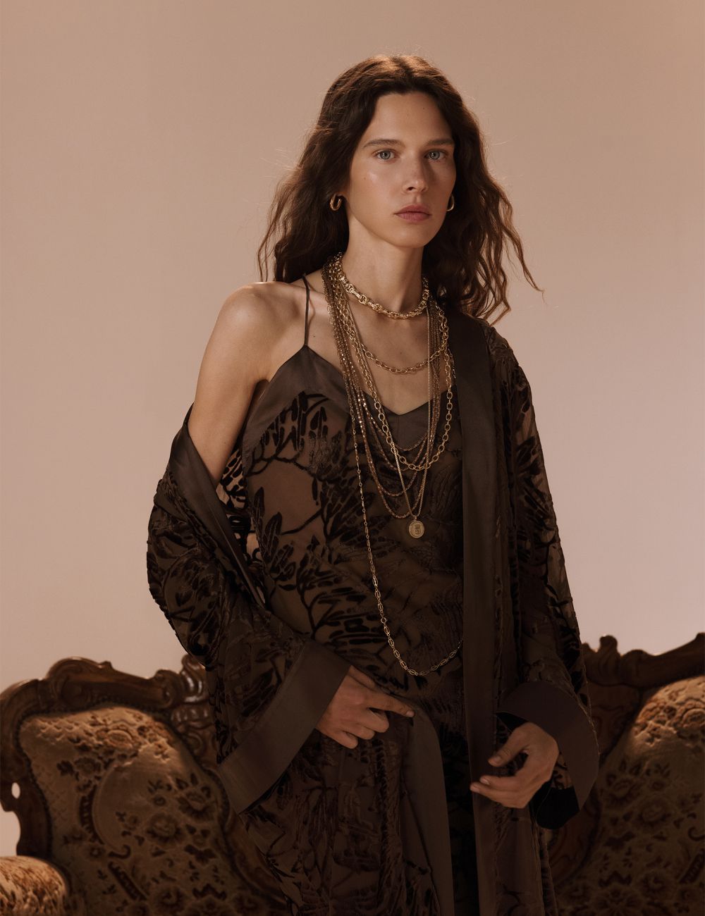 קימונו קטיפה צרובה