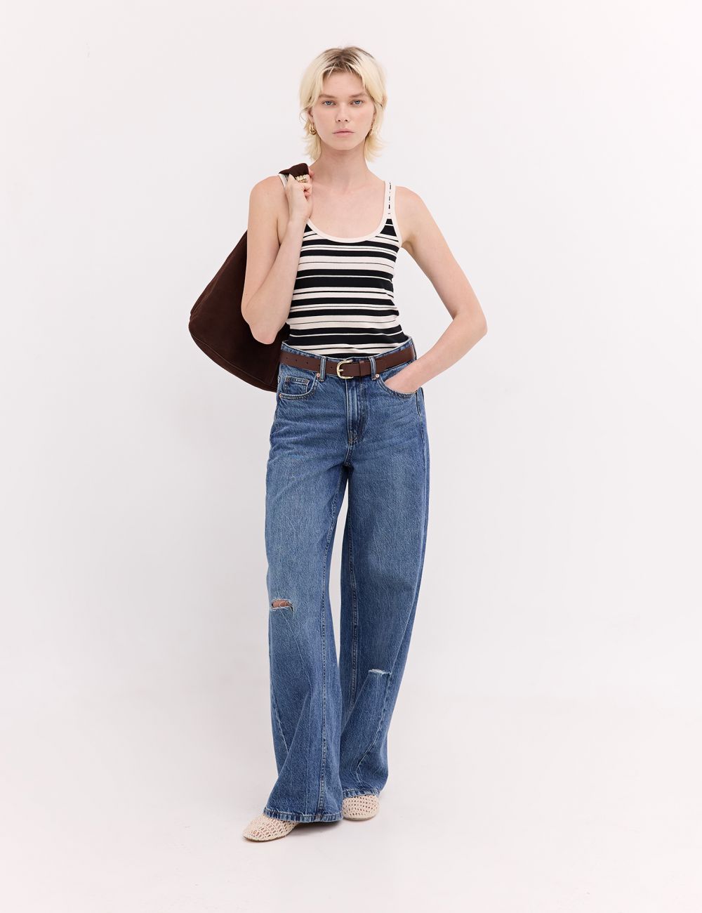 ג׳ינס MID RISE - WIDE LEG