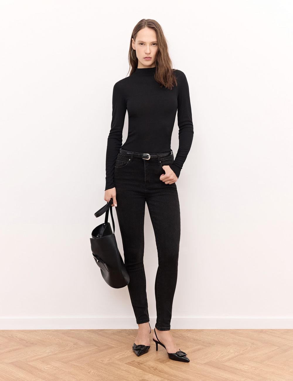 ג׳ינס SKINNY בגזרה גבוהה