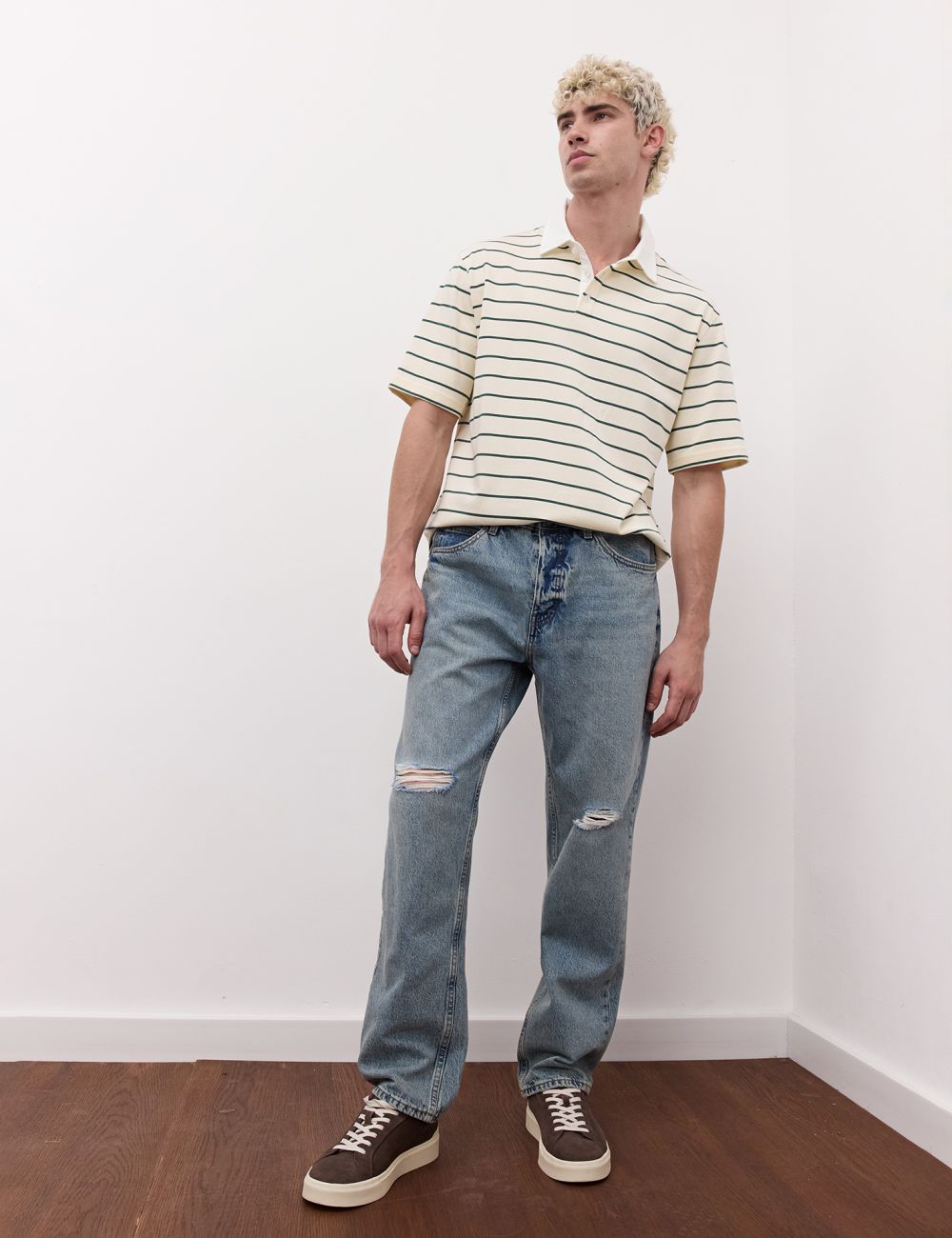 ג׳ינס SLIM עם קרעים