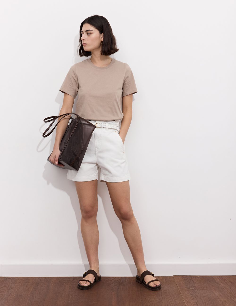 ג׳ינס BAGGY קצר עם חגורה